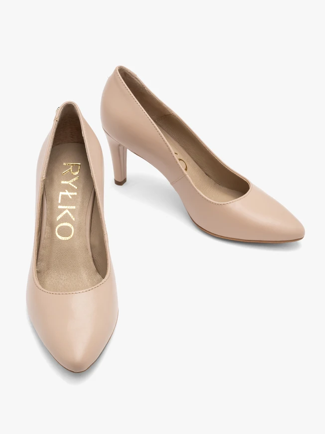 Beigefarbene Stiletto-Pumps
