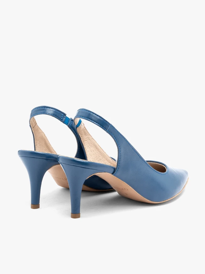 Blue slingback pumps