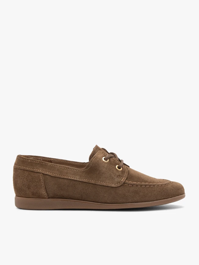 Brown suede lace-up shoes