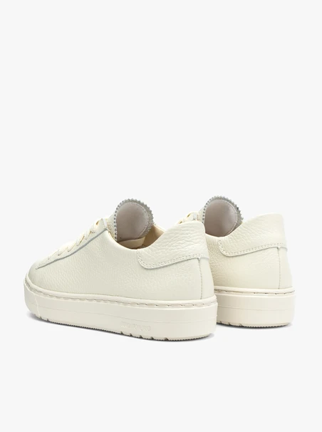 Cream Women’s Lace-Up Leather Shoes