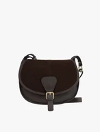 Posttasche aus braunem Leder und Velours