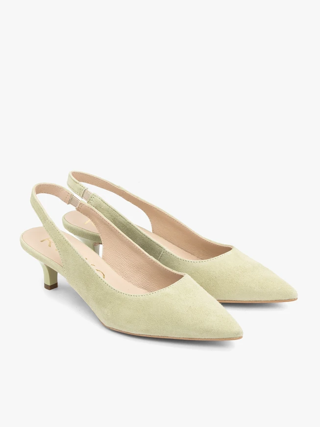 Light green Ryłko slingback heels