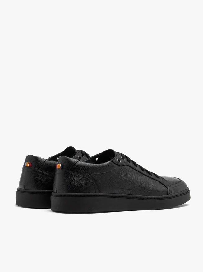 Black lace-up men’s sneakers