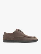Halbschuhe aus grauem Veloursleder