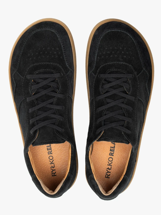 Schwarze Herren Barfuß Halbschuhe