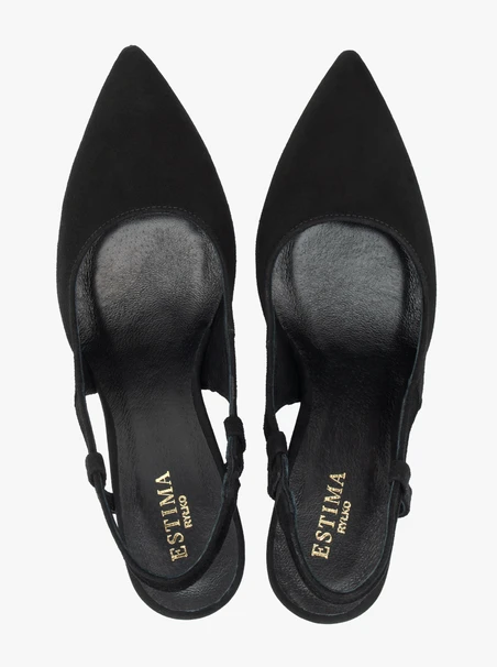 Schwarze Stiletto-Pumps ohne Absatz