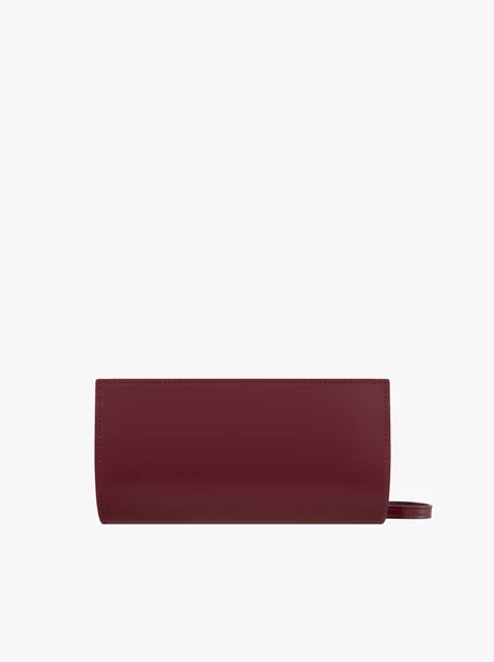 Women’s burgundy clutch