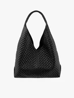 Schwarze Shopper-Tasche mit auffälliger Prägung