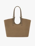 Dunkelbeige große Shopper-Tasche
