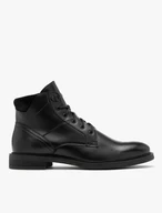 Schwarze Herrenstiefel mit Ziernähten auf dem Schaft