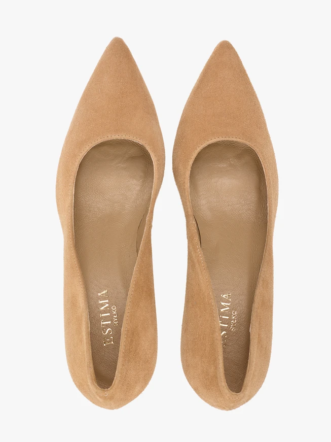 Beigefarbene Stiletto-Pumps