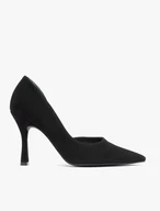 Schwarze Pumps mit Flare-Absatz aus Velours