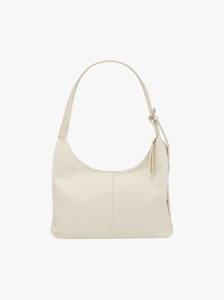 Shopper-Tasche aus Leder in Creme