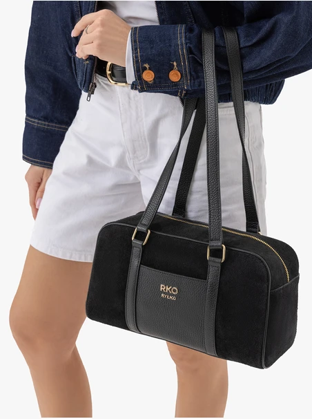 Black Baguette Leather Bag