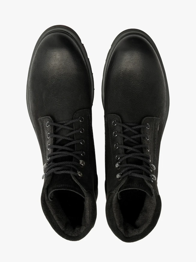 Schwarze Herren-Kombistiefel aus Leder
