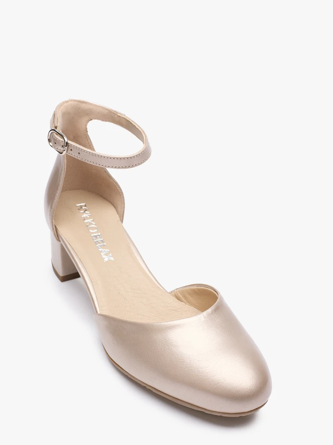 Platin-Brautlederpumps