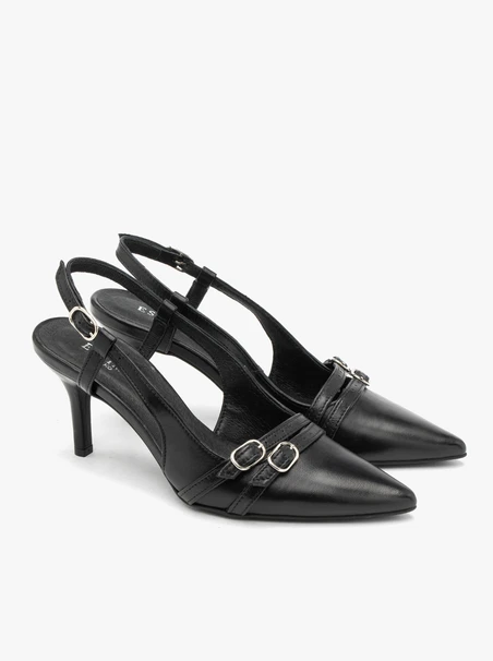 Slingback pumps with decorative straps