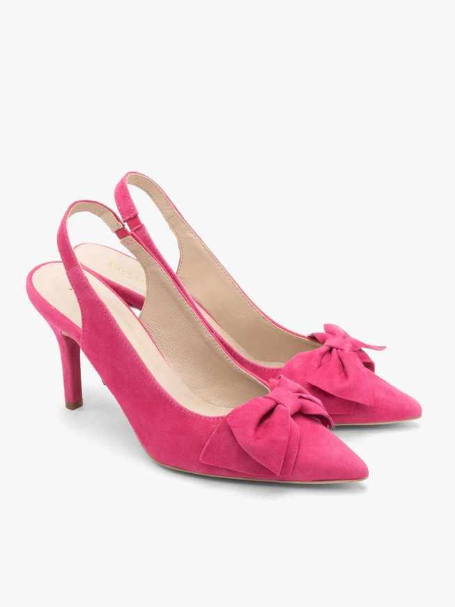 Czółenka typu slingback w kolorze fuksji