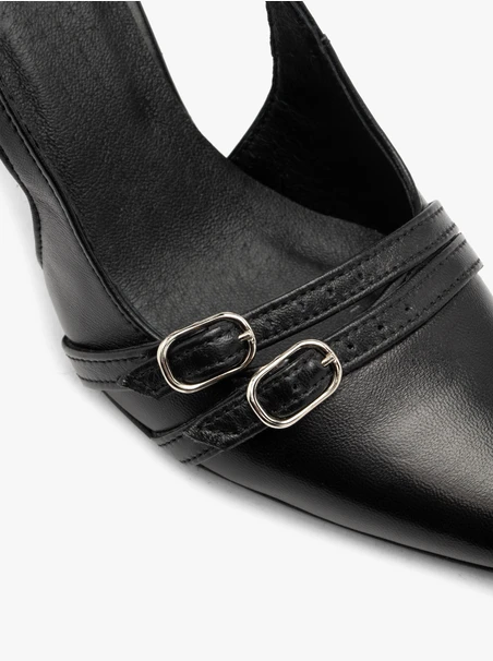 Slingback pumps with decorative straps