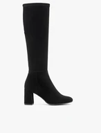 Black stretch nubuck high boots