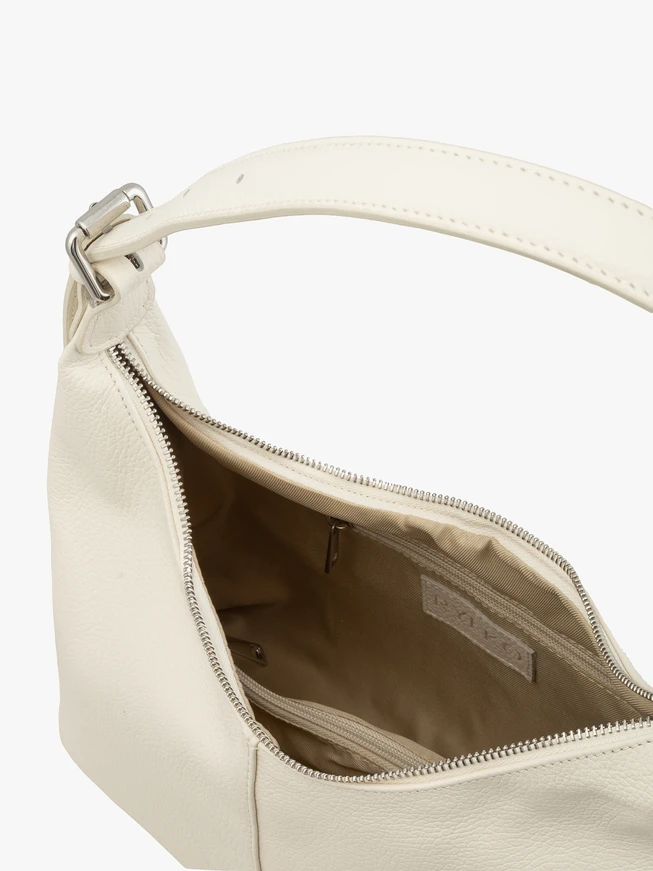 Shopper-Tasche aus Leder in Creme