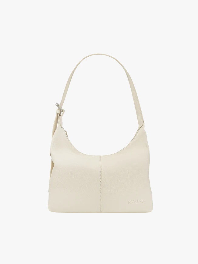 Shopper-Tasche aus Leder in Creme