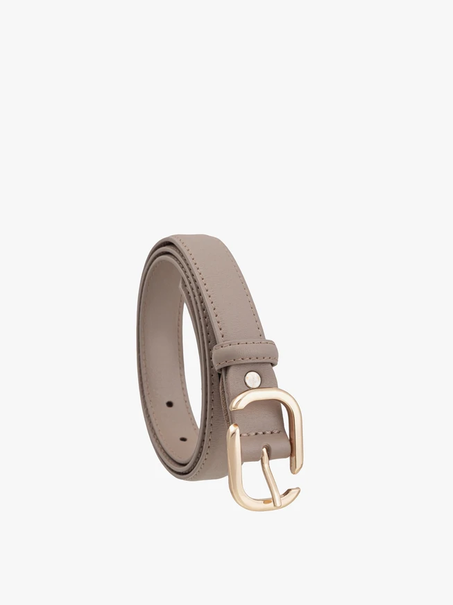 Beige leather belt