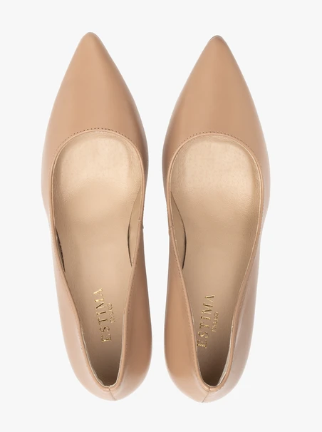 Beigefarbene Stiletto-Pumps