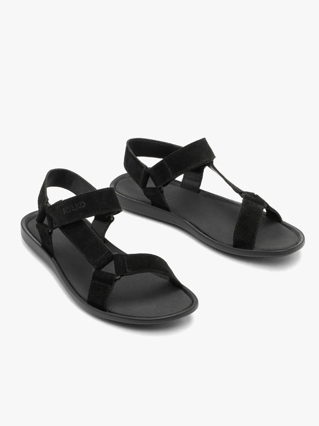 Schwarze Herren-Sandalen mit Klettverschluss