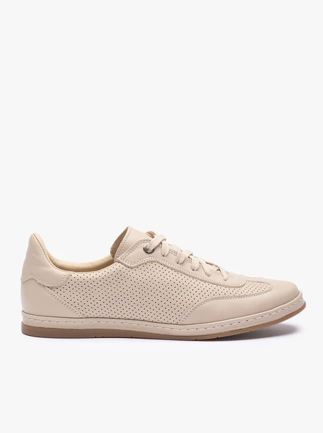 Beige Turnschuhe mit Perforationen