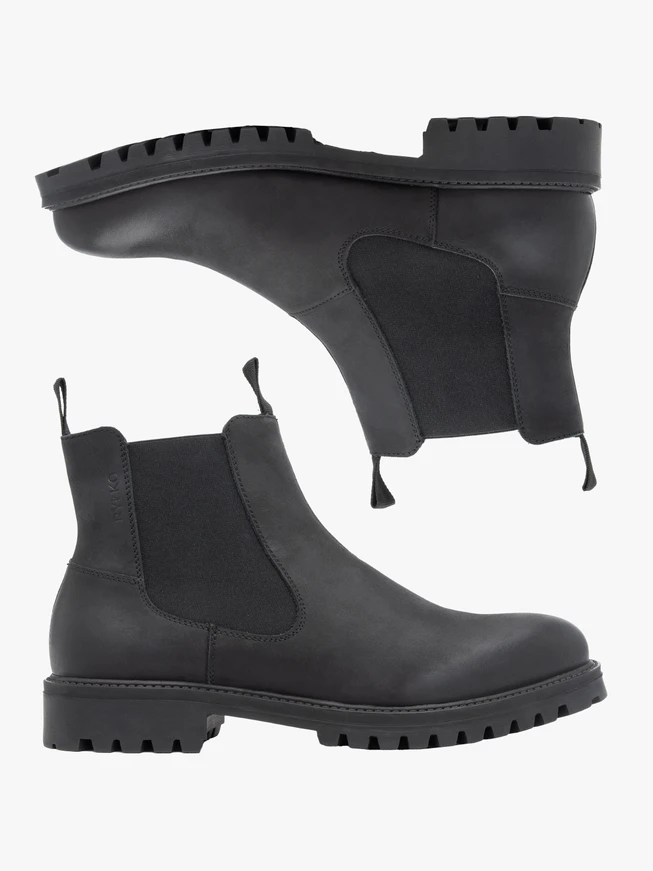 Schwarze Nubukleder-Pantoffeln