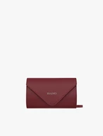 Burgundy leather clutch bag