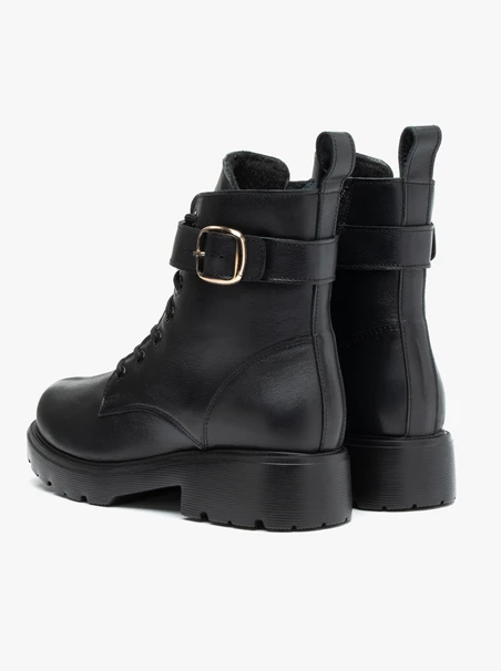 Women’s black strap boots