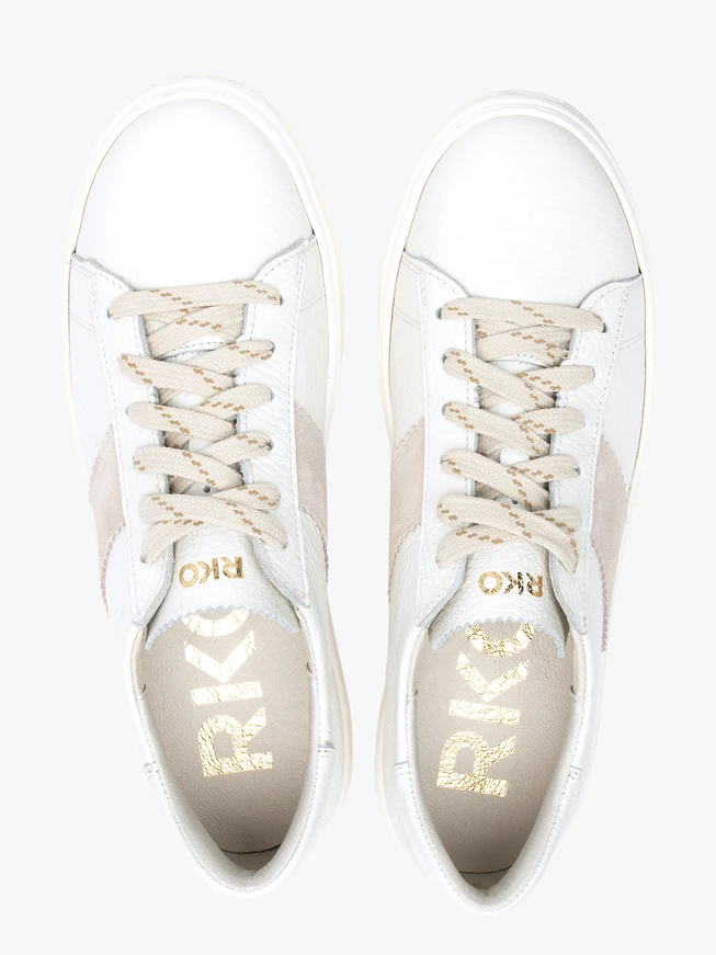 Cream Women’s Lace-Up Leather Shoes