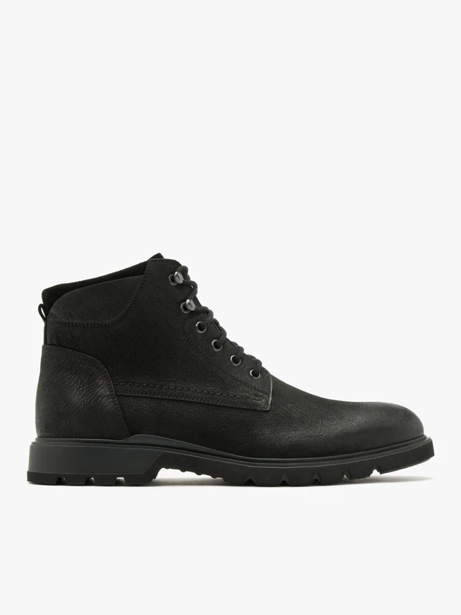 Schwarze Herren-Kombistiefel aus Leder