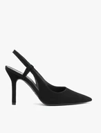 Schwarze Stiletto-Pumps ohne Absatz