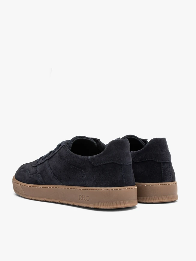 Herren Halbschuhe aus Veloursleder in Marineblau