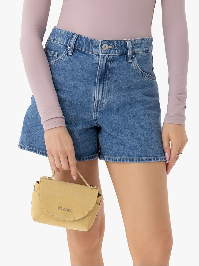 Light Yellow Small Suede Bag