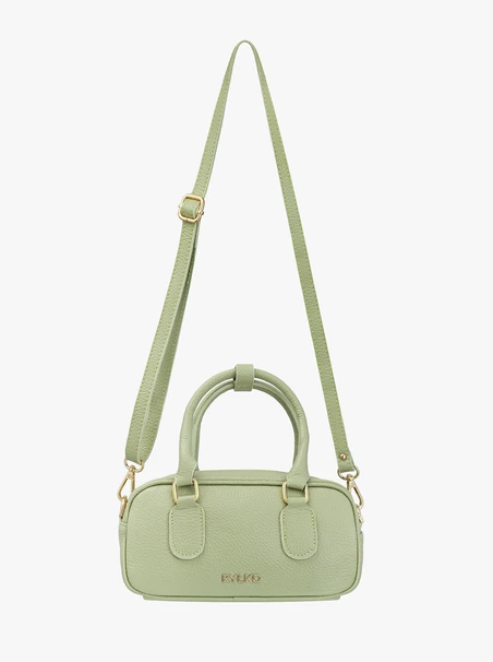Baguette-Handtasche aus hellgrünem Leder
