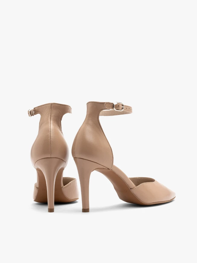 Two-piece beige stiletto pumps