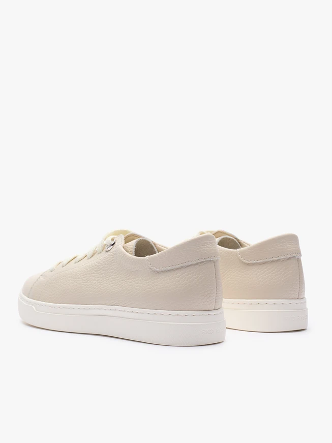Beżowe sneakersy ze skóry licowej