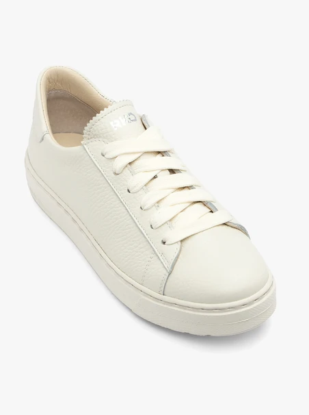 Cream Women’s Lace-Up Leather Shoes
