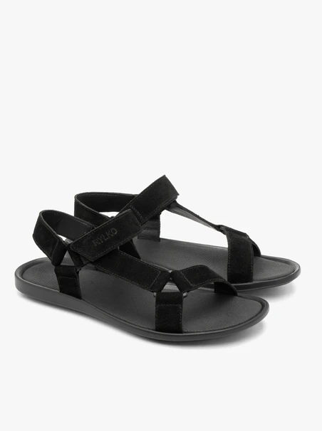 Schwarze Herren-Sandalen mit Klettverschluss