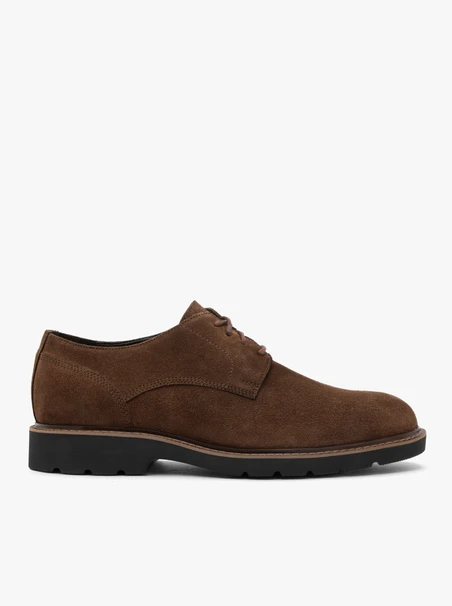 Brown suede lace-up shoes