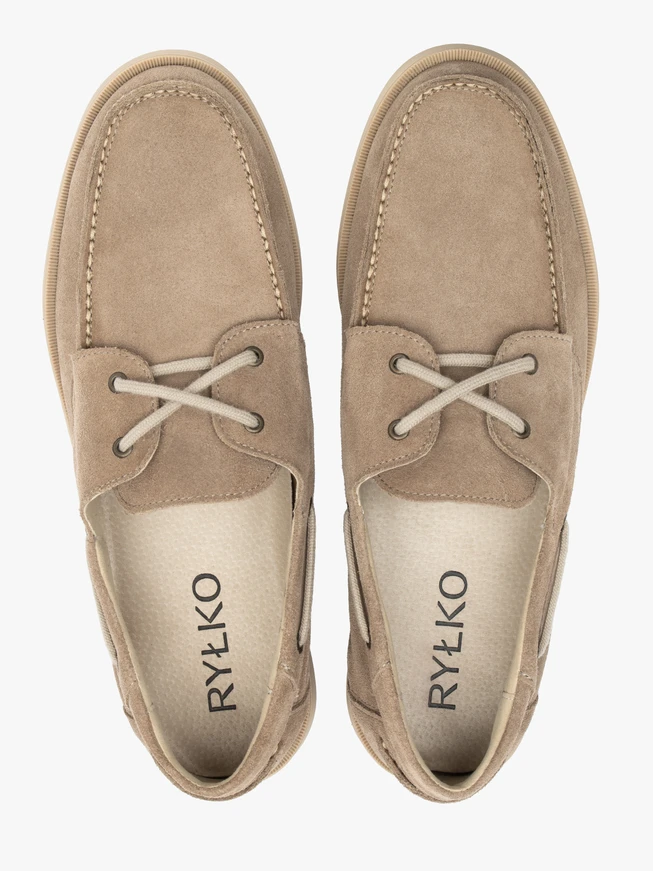 Beigefarbene Schnürhalbschuhe
