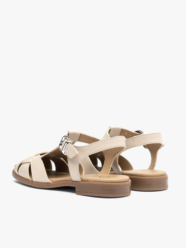 Beigefarbene Einbausandalen