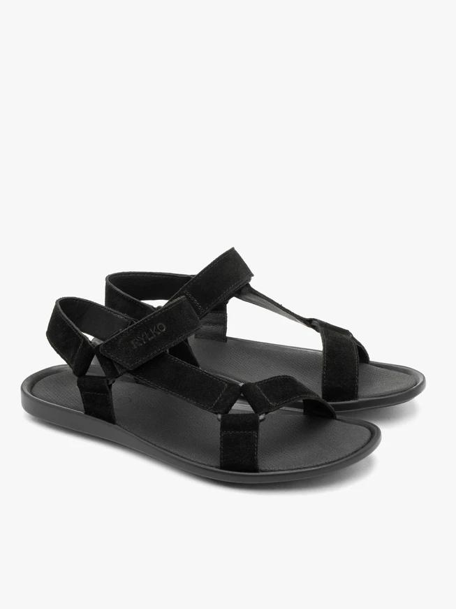 Schwarze Herren-Sandalen mit Klettverschluss