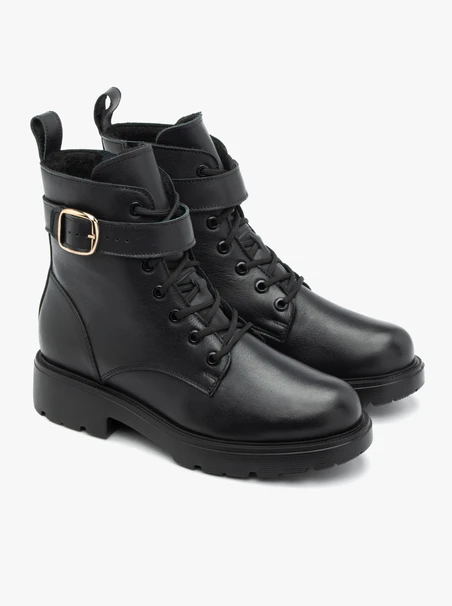 Women’s black strap boots