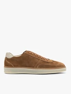 Braune und weiße Schnürhalbschuhe