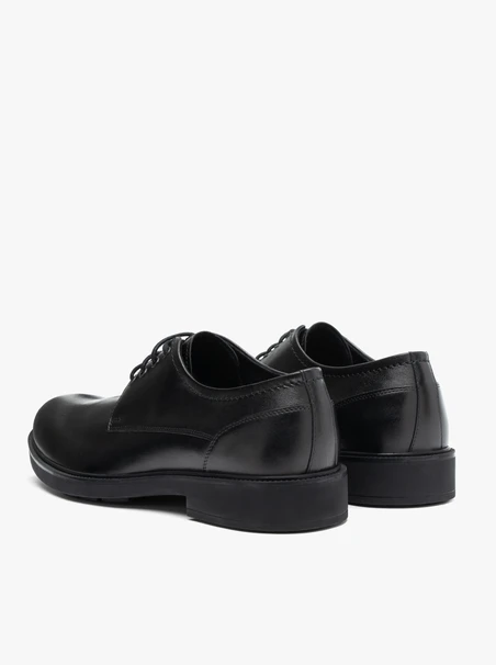 Schwarze Herren Schnürhalbschuhe aus Leder